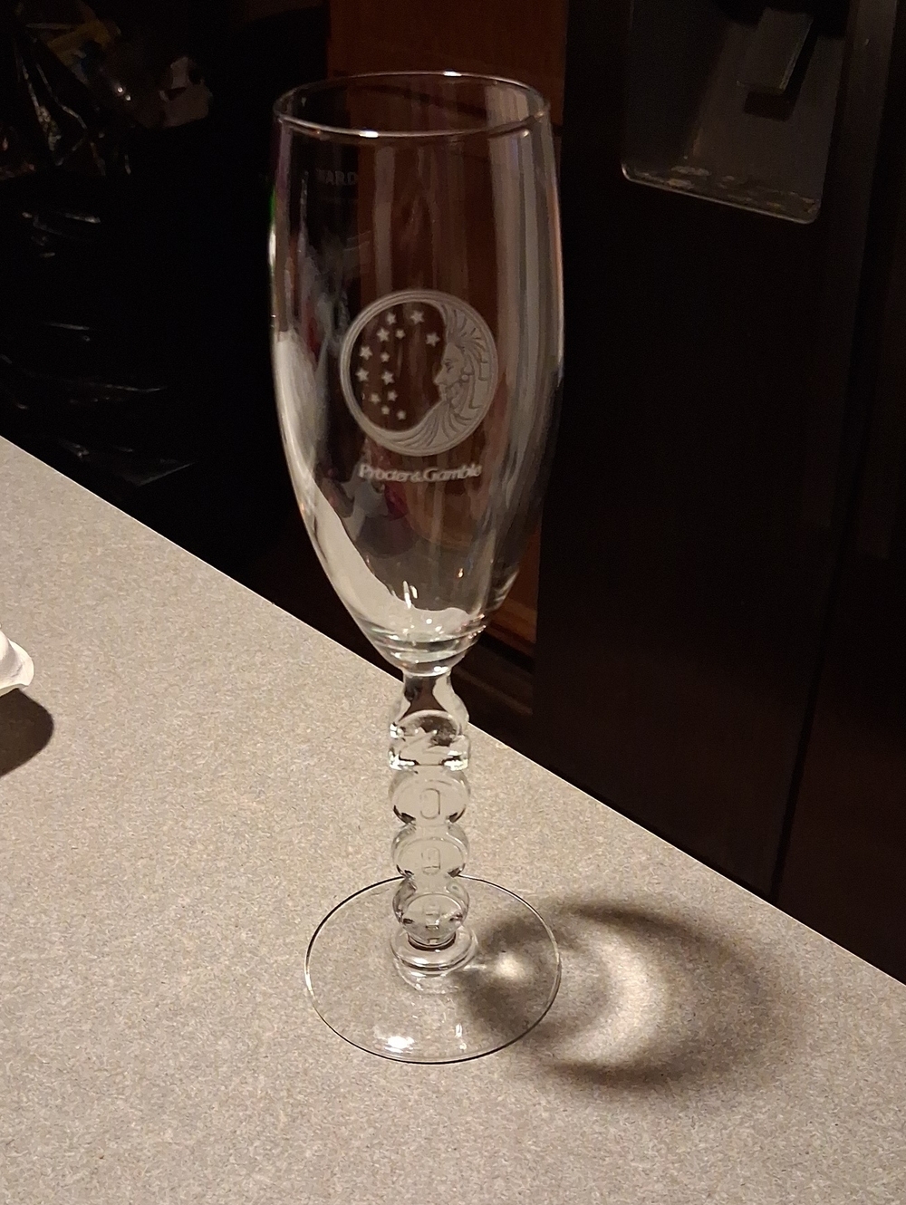 Elegant Proctor & Gamble Commemorative Champagne Flute Dated 2000